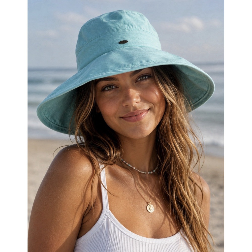 Vtg Scala Collezione Women O/S Wide Brim Pink Bucket Sun Summer Hat Adjustable